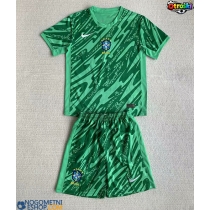 Otroški Nogometni dresi Brazilija Vratar Domači Copa America 2024 Kratek Rokav (+ Kratke hlače)